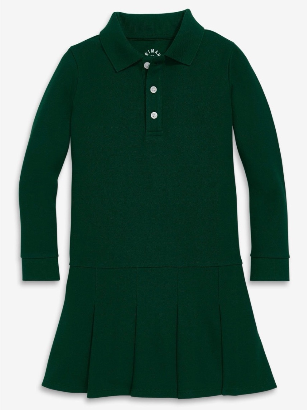 Primary Kids long sleeve pique polo dress Size 6-7